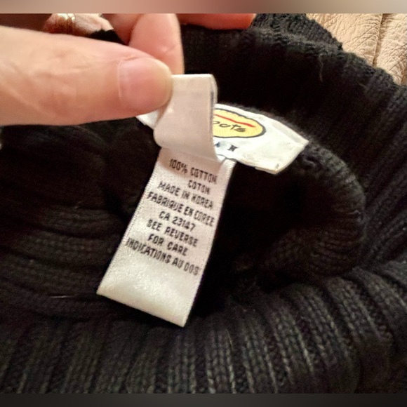Talbots Women’s Cable Knit Funnel Neck 100% Cotton Fisherman Sweater Black Sz 1X - Picture 4 of 7